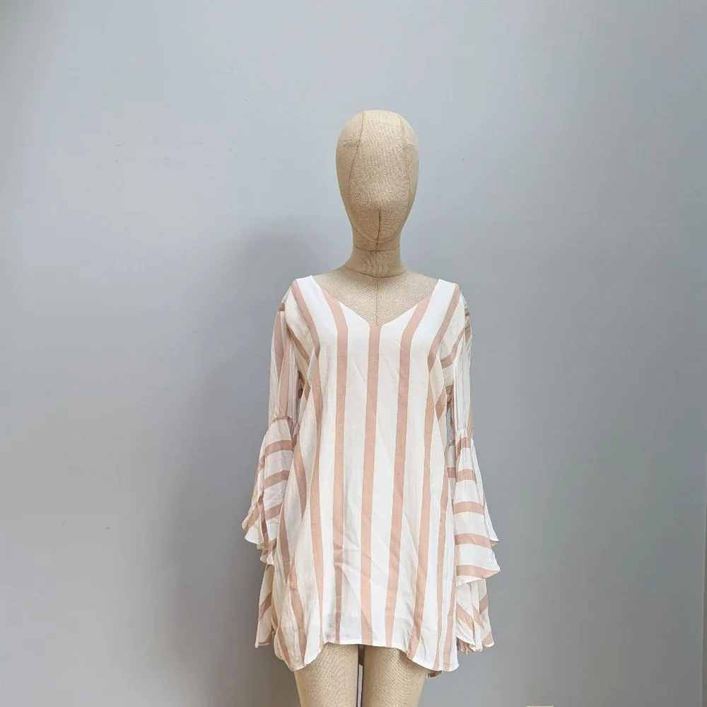 House of Harlow 1960 x Revolve Tallulah White Pink Striped Dress - Small
